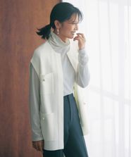 【オンワード】 UNFILO>トップス 【VERYコラボ】パールボタンニットジレ オフ M レディース