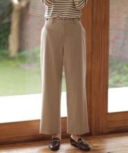 【オンワード】 J.PRESS LADIES L（大きいサイズ）>パンツ 【洗える】ANASTASIA milled セミワイド パンツ ベージュ T17 レディース