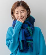 【オンワード】 23区>ファッション雑貨 【杏さん着用/CLASSY.2月号掲載】カシミヤ チェック ストール ブルー F レディース
