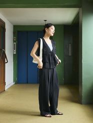 【fifth/フィフス】【SET UP対応】麻調ワイドパンツ
