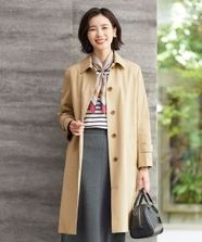 【オンワード】 J.PRESS LADIES S（小さいサイズ）>ジャケット/アウター 60/2コンパクトギャバ ステンカラーコート ベージュ P5 レディース