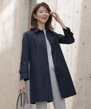 【オンワード】 J.PRESS LADIES L（大きいサイズ）>ジャケット/アウター 【撥水・WEB限定カラーあり】コットンポリエステル ツイル ロング コート ネイビー T15 レディース