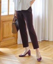 【オンワード】 J.PRESS LADIES>パンツ 【洗える】T/Rアルガンシルク クロップドパンツ ワイン 9 レディース