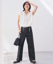 【オンワード】 UNFILO>パンツ 【UNFILO DENIM】撥水 テーパードデニム ブラック LT レディース