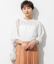 【オンワード】 23区>トップス 【洗える】LIBECOリネン ボリュームスリーブ ブラウス ホワイト 38 レディース