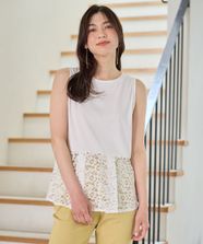 【オンワード】 any FAM>トップス 【洗濯機可】タックヘムコンビインナー オフ/レース 3 レディース