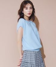 【オンワード】 23区 L（大きいサイズ）>トップス 【Oggi10月号掲載/洗える】カシミヤミックスファー ニット サックスブルー 44 レディース