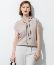 【オンワード】 23区>トップス 【洗える】レーヨンポリエステルストレッチ ボウタイ ニット ベージュ 38 レディース