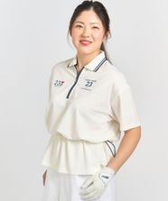 【オンワード】 23区GOLF>トップス 【辻梨恵プロ着用】ウェストドローコードポロ ストレッチ UVケア スムース素材 ホワイト 2 レディース