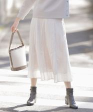 【オンワード】 J.PRESS LADIES>スカート 【洗える】リンクルリッド フレアー スカート アイボリー 11 レディース