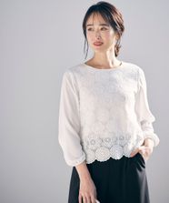 【オンワード】 any SiS>トップス 【洗える】レイヤードレース ブラウス オフ 2 レディース