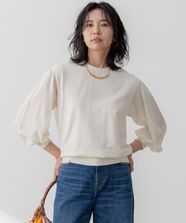 【オンワード】 23区>トップス 【洗える】コンフォートストレッチ パフスリーブ ニット アイボリー 38 レディース