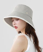 【オンワード】 TOCCA>帽子 【UV99.9%以上カット・撥水・吸水速乾・接触冷感・抗菌防臭・洗える・サイズ調整可】TRIM RIBBON BUCKET HAT バケットハット [新色]グレージュ F レディース