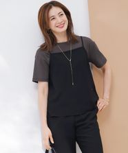 【オンワード】 23区>トップス 【UVカット/接触冷感/吸水速乾】ストレッチジョーゼット キャミソール ブラック 40 レディース