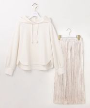【オンワード】 any SiS>ワンピース 【2SET】パーカー×マーブルプリントスカート セットアップ アイボリー 2 レディース