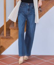 【オンワード】 23区 L（大きいサイズ）>パンツ 【接触冷感】23区DENIM サマー ストレート ワイド パンツ ウォッシュドブルー 46 レディース