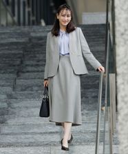 【オンワード】 any SiS>スカート 【洗える】褒めらレディフレア スカート グレーシャンブレー 2 レディース