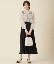 【オンワード】 any SiS>ワンピース 【Lily Calin】チュールフリルトップス×ドレスセット ブラック×アイボリー 3 レディース
