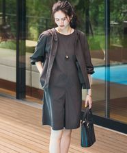 【オンワード】 23区 S（小さいサイズ）>オールインワン・サロペット 【SLOW/一部店舗限定】UVカット/撥水/接触冷感 ナイロンタスランタフタ オールインワン グレー 32 レディース