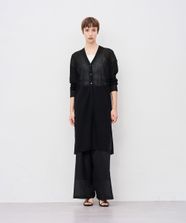 【オンワード】 uncrave>トップス 【ハンドウォッシャブル】シアーニット リブロングカーディガン ブラック F レディース