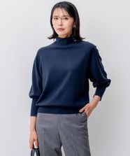 【オンワード】 23区 L（大きいサイズ）>トップス セミウーステッド ハイネック ニット ダルブルー 46 レディース