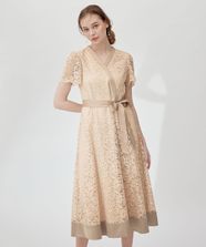 【オンワード】 23区>ワンピース 【APPLAUDIR】ボタニカルグロッシードレス ベージュ 38 レディース