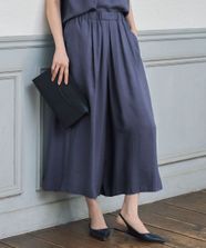 【オンワード】 自由区>パンツ 【カタログ掲載・セットアップ対応・接触冷感・UVケア・洗える】エアリーツイルキュロット パンツ ブルーグレー 38 レディース