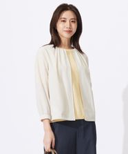 【オンワード】 J.PRESS LADIES L（大きいサイズ）>ジャケット/アウター 【洗える】80/1スパンタイプライター ノーカラー ブルゾン ベージュ T15 レディース