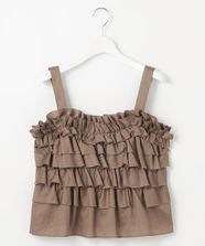 【オンワード】 23区>トップス 【GOLD LABEL】コットンサテン フリルキャミソール ブラウン 38 レディース