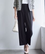 【オンワード】 any SiS S（小さいサイズ）>パンツ 【セットアップ対応】セレモニーダブルクロス ワイドパンツ ブラック 0 レディース
