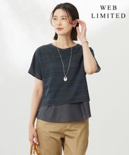 【オンワード】 J.PRESS LADIES>トップス 【WEB限定カラーあり・洗える】レースドッキング カットソー 【WEB限定カラー】スレート L レディース