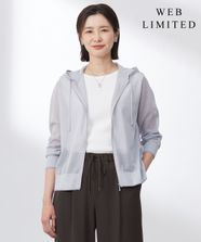 【オンワード】 J.PRESS LADIES>トップス 【WEB限定カラーあり・洗える】SHEER LIGHT KNIT ラメ パーカー 【WEB限定カラー】グレイッシュブルー M レディース