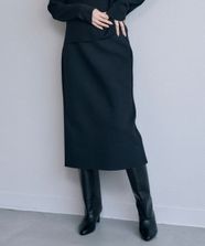 【オンワード】 ICB>スカート 【洗える】 クロスコンビ ニットスカート ブラック S レディース