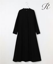【オンワード】 23区>ワンピース 【R(アール)】クリスピーリネンストレッチ 長袖ワンピース ブラック 40 レディース