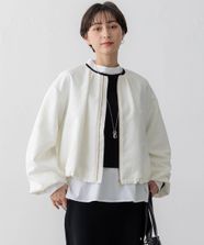 【オンワード】 23区 L（大きいサイズ）>ジャケット/アウター 【洗える】ジオメトリックジャカード ブルゾン アイボリー 44 レディース