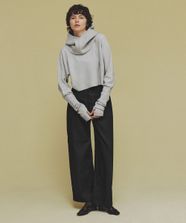 【オンワード】 UNFILO>パンツ 【洗える】カーブワイドパンツ ブラック S レディース