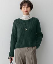 【オンワード】 23区 L（大きいサイズ）>トップス 【Oggi2月号掲載/洗える】カシミヤブレンド クロップド ニット グリーン 44 レディース
