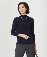 【オンワード】 J.PRESS LADIES>トップス 針抜きフライス ボトルネック リブ カットソー ネイビー L レディース
