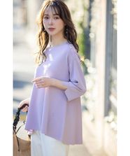 【オンワード】 any SiS S（小さいサイズ）>トップス 【UVカット・洗える】フレアニット チュニック ラベンダー 0 レディース