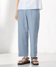 【オンワード】 J.PRESS LADIES>パンツ 【2WAY・洗える】ポリエステルリネンパンプキンシェル ベイカー パンツ スカイブルー 9 レディース