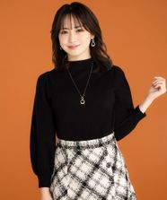 【オンワード】 any SiS S（小さいサイズ）>トップス 【低身長企画】バックパール調ポイント ニット ブラック Q レディース
