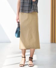 【オンワード】 J.PRESS LADIES>スカート 【洗える】シャンブレーサテン ナロー スカート キャメル 7 レディース