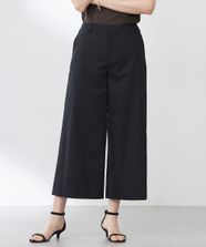 【オンワード】 J.PRESS LADIES L（大きいサイズ）>パンツ 【洗える】ソフトシャンブレー クロップド パンツ ブラック T15 レディース