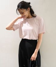 【オンワード】 UNFILO>トップス 【接触冷感/UVケア】ドライタッチフライス ハーフスリーブT ライトピンク L レディース