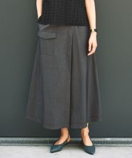 【オンワード】 自由区>スカート 【カタログ掲載・接触冷感・UVカット・洗える】デニムライクボトムフレア スカート インディゴ 40 レディース