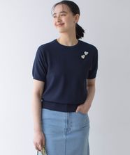 【オンワード】 組曲>トップス カノコニットＴシャツ ネイビー 3 レディース