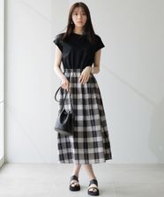 【オンワード】 any SiS S（小さいサイズ）>ワンピース 【洗える】チェックドッキング ワンピース ブラック 0 レディース
