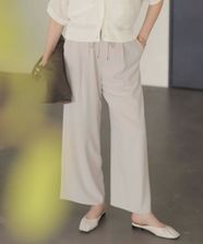 【オンワード】 J.PRESS LADIES>パンツ 【洗える・接触冷感・吸水速乾】Lightジョーゼット ワイド パンツ ベージュ 7 レディース
