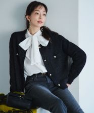 【オンワード】 23区>トップス 【洗える】ブークレラメニット カーディガン ブラック 38 レディース