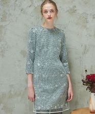 【オンワード】 TOCCA>ワンピース SPANGLE OF FLOWER ドレス グリーン 4 レディース